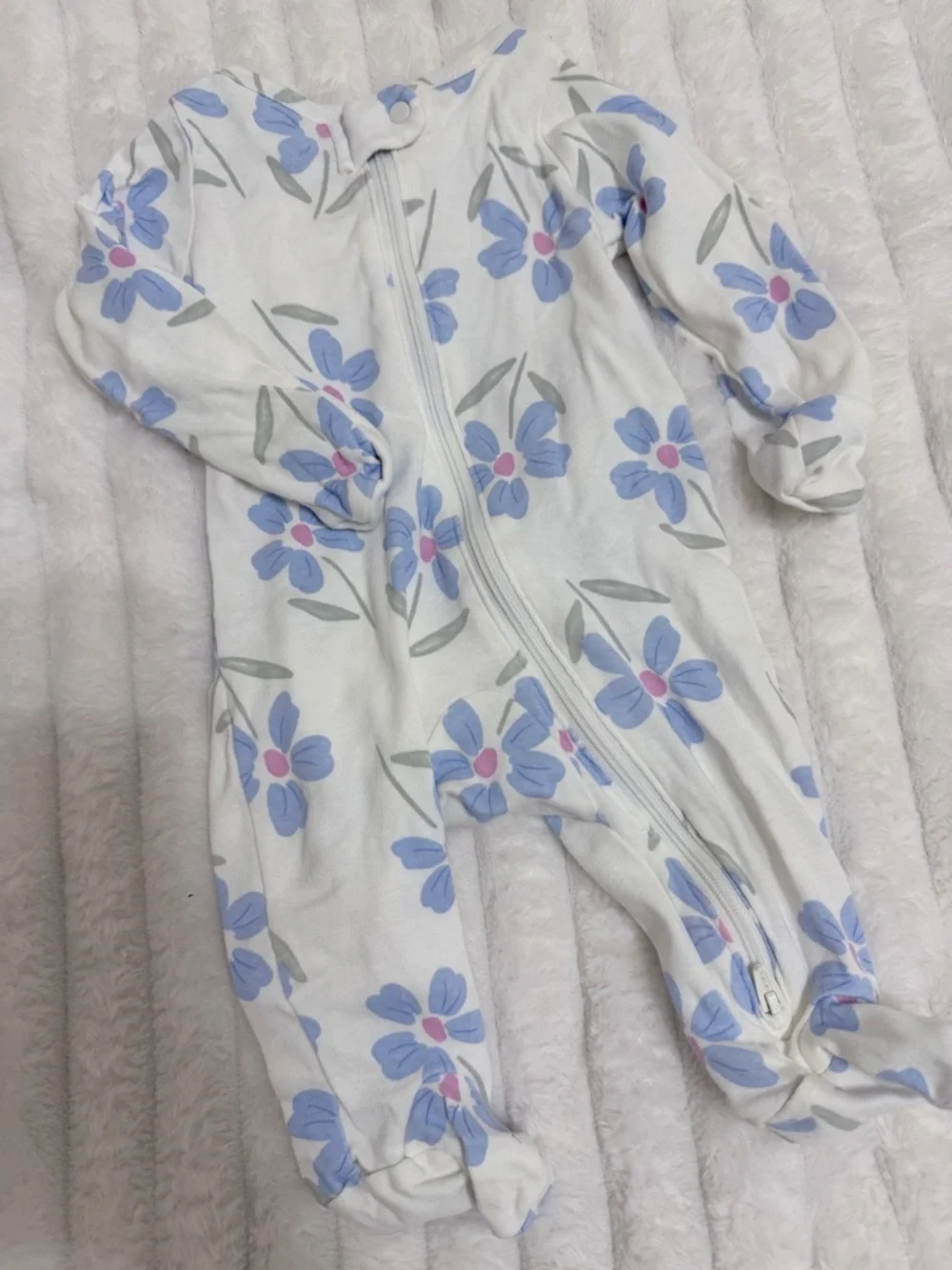 Mixed Baby Girl Sleepers and Onesies - Pastel Floral & Fruit Prints - Picture 2 of 13
